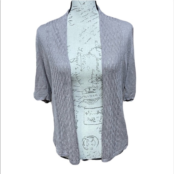 CYNTHIA ROWLEY - Linen blend open cardigan Sz M - Picture 2 of 10